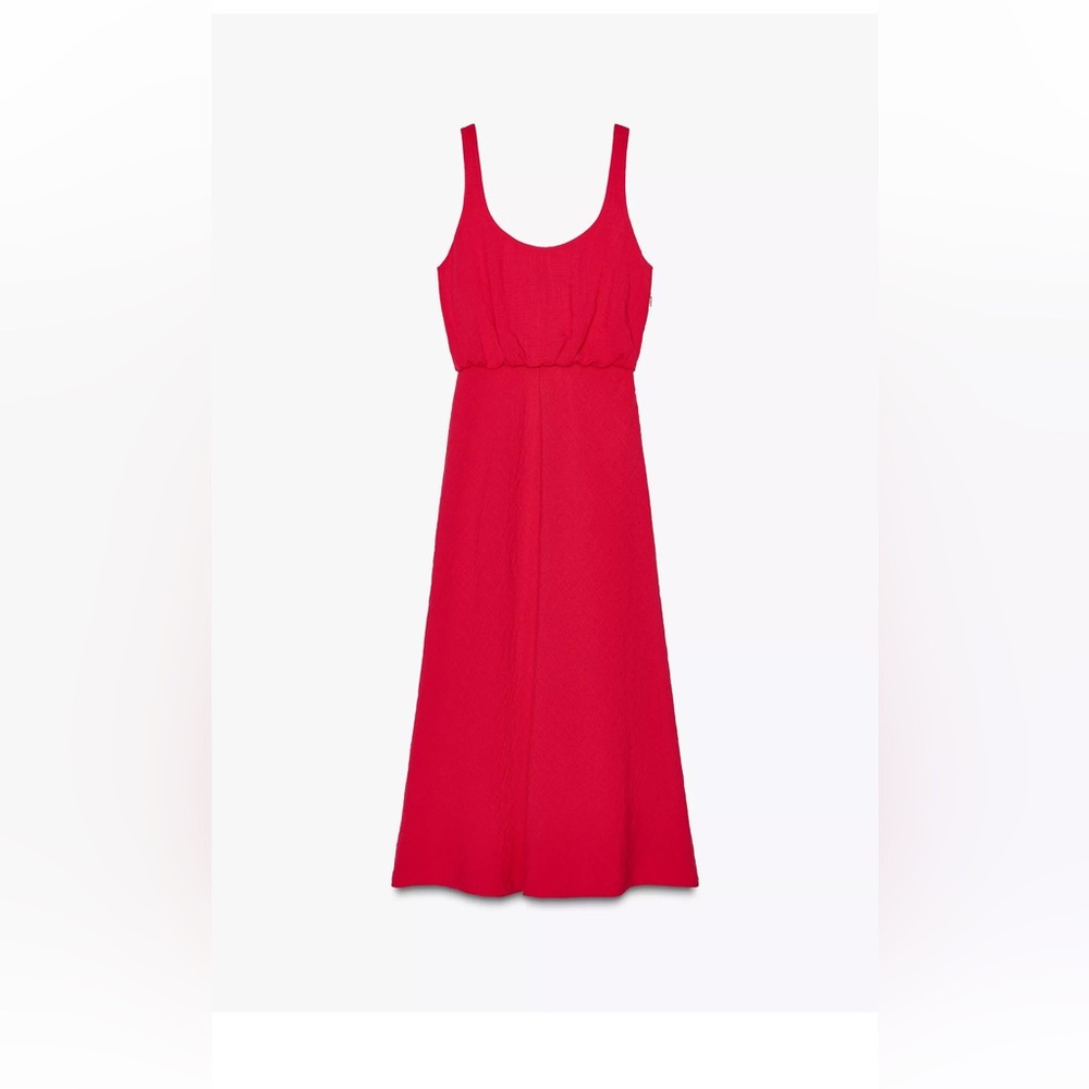 NWT Zara Midi Dress Ruched Waist large